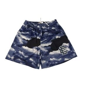 Eric Emanuel Basic Shorts Blue White Cloud Print Mesh Basketball Mens Medium